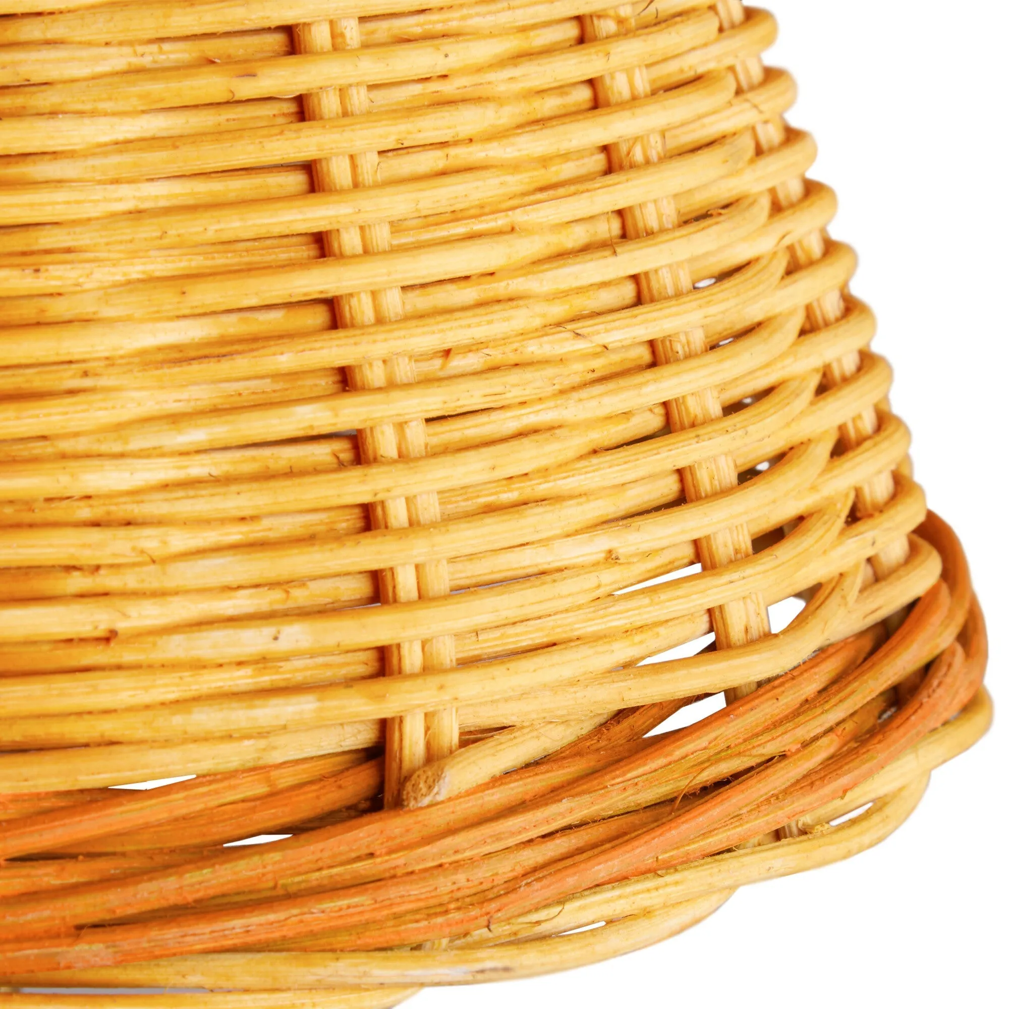 20cm empire shade in natural rattan with orange stripe