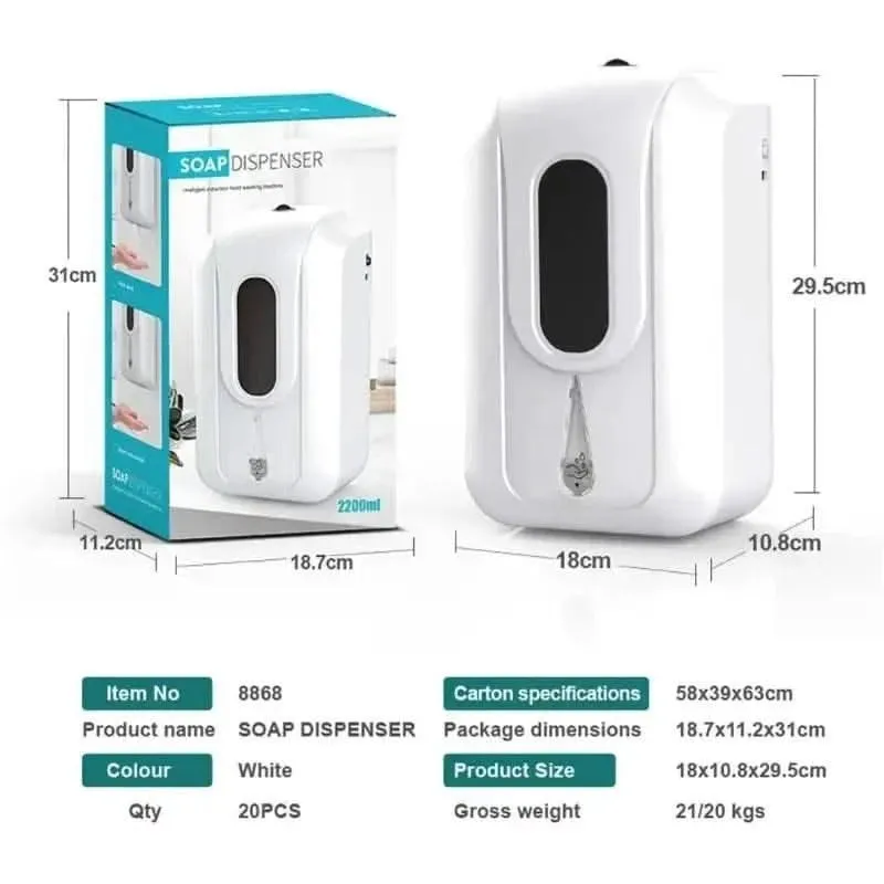 Automatic Sensor Hand sanitizer Liquid Alcohol Dispenser 2200ml White