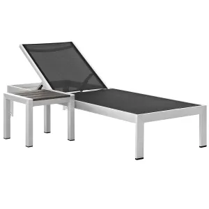 Coast 2 Piece Outdoor Patio Aluminum Mesh Chaise Set
