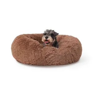 Cuddler Plush Pet Bed, Washable, Brown, 1 Pack
