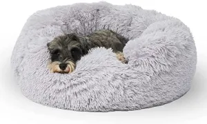 Cuddler Plush Pet Bed, Washable, Grey, 1 Pack