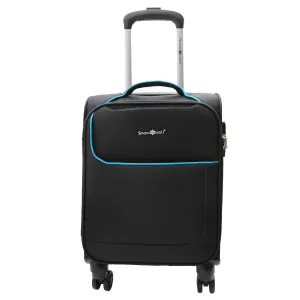 DR498 Four Wheel Lightweight Soft Suitcase Luggage Black XS Size