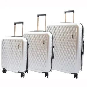 DR511 Travel Luggage 360 Spinner With 8 Wheels Silver