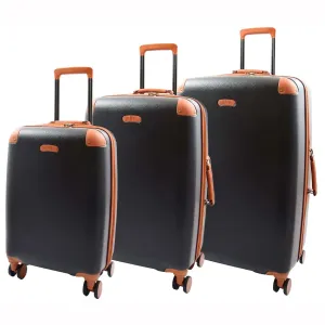 DR512 Luggage Spinner 8 Wheeled With Expandable PC ABS Black