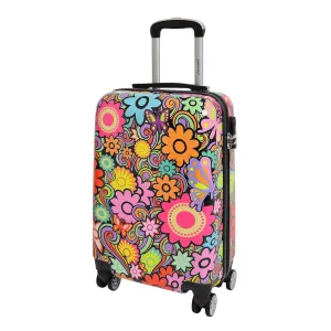 DR519 Hard Shell Luggage Suitcase With Four Wheels Flower Print
