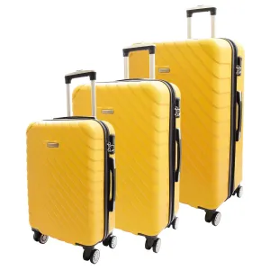 DR520 Digit Lock Hard Shell Expandable Luggage With Four Wheels Yellow
