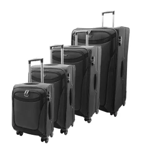 DR523 Soft Casing TSA Lock Suitcase Luggage Four Wheel Black