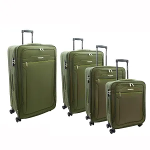 DR524 Expandable Lightweight Soft Luggage Suitcases With Four Wheels Green