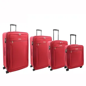 DR524 Expandable Lightweight Soft Luggage Suitcases With Four Wheels Red