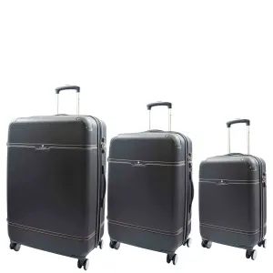 DR540 Hard Shell Retro Vintage Four Wheel Luggage Black