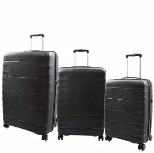DR541 Expandable ABS Luggage with 8 Wheels Black