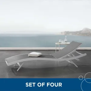 Glimpse Outdoor Patio Mesh Chaise Lounge Set of 4 by Modway