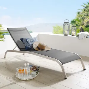 Savannah Mesh Chaise Outdoor Patio Aluminum Lounge Chair by Modway