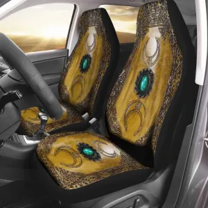 Triple Moon Third Eye Witch Leather Pattern Print On Front Car Seat Covers